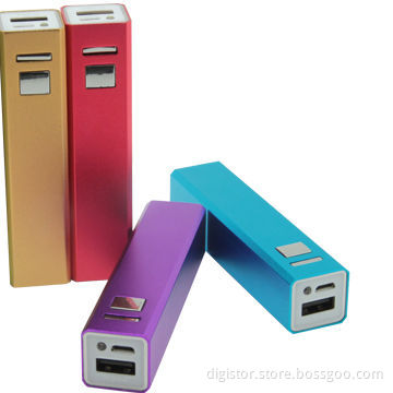 Mobile phone power bank, 2,200/2,600/3,000mAh with LED light, high quality, multiple colors